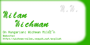 milan wichman business card